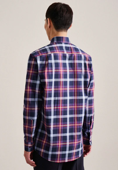 Regular Chemise en flanelle carreaux in Lilas |  Seidensticker Onlineshop
