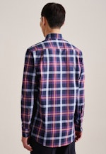 Regular Flanellhemd Karo in Lila |  Seidensticker Onlineshop