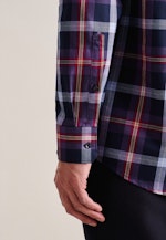 Regular Flanellhemd Karo in Lila |  Seidensticker Onlineshop