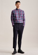 Regular Flanellhemd Karo in Lila |  Seidensticker Onlineshop