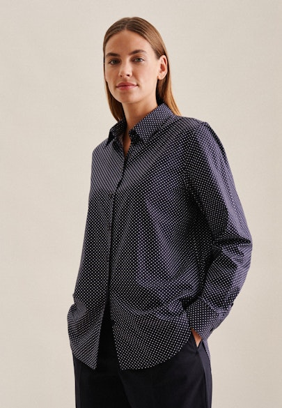 Regular Hemdbluse Druck in Dunkelblau |  Seidensticker Onlineshop