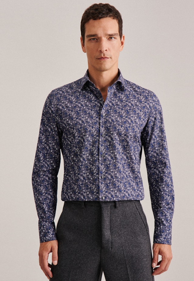 Shaped Business shirt Floral in Grey |  Seidensticker Onlineshop