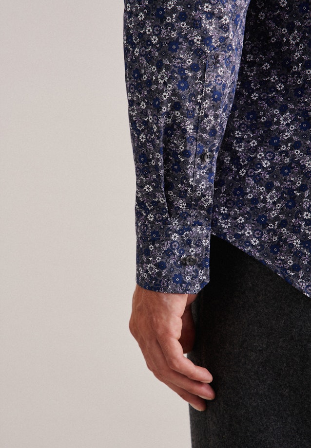 Shaped Business Hemd Floral in Grau |  Seidensticker Onlineshop