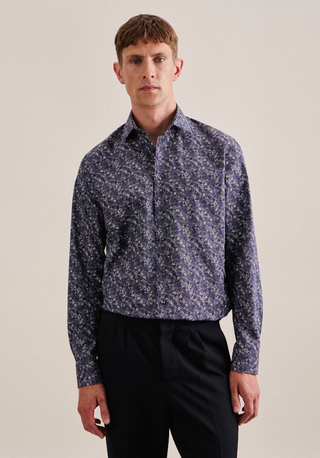 Business Shirt in Comfort with Kent-Collar in Grey | Seidensticker Onlineshop