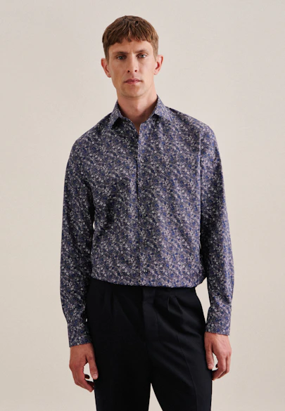 Comfort Business Hemd Floral in Grau |  Seidensticker Onlineshop
