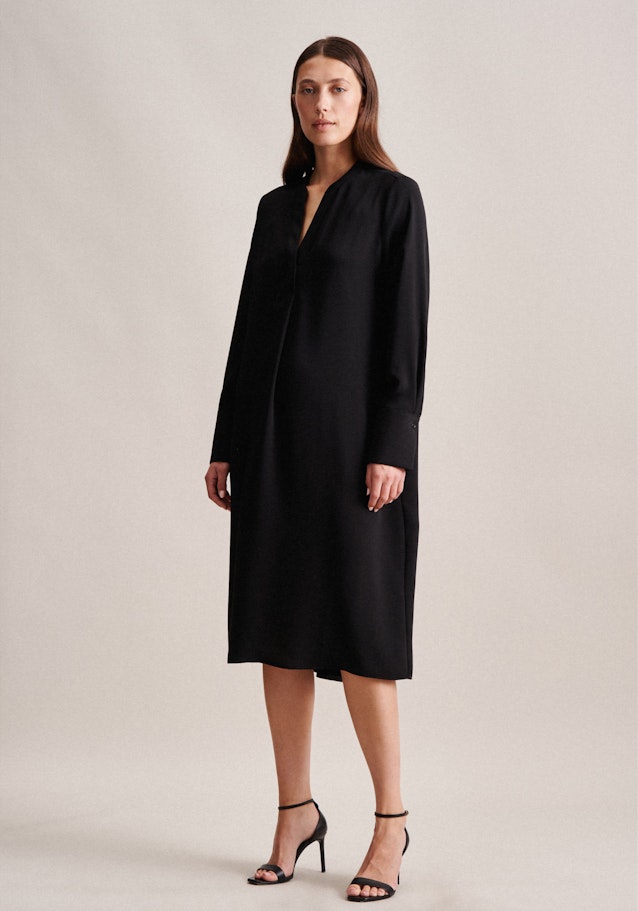 Crepe Midi (knee-length) Dress in Black |  Seidensticker Onlineshop