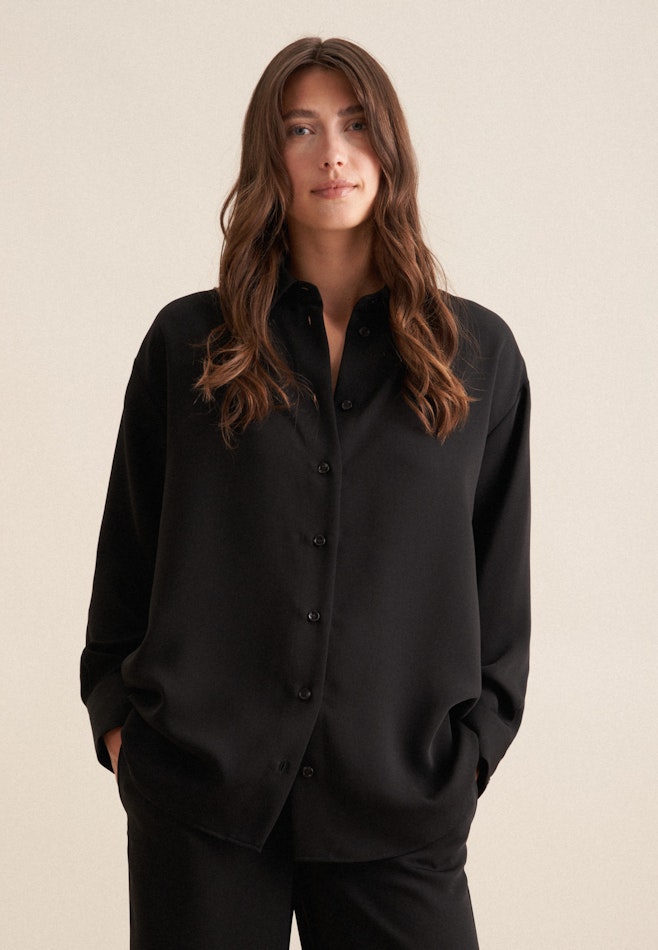 Blouse longue En crêpe dans Noir | Boutique en ligne Seidensticker