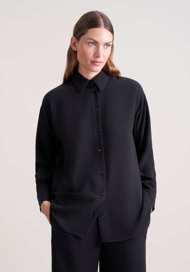 Oversize Hemdbluse in Schwarz | Seidensticker Onlineshop