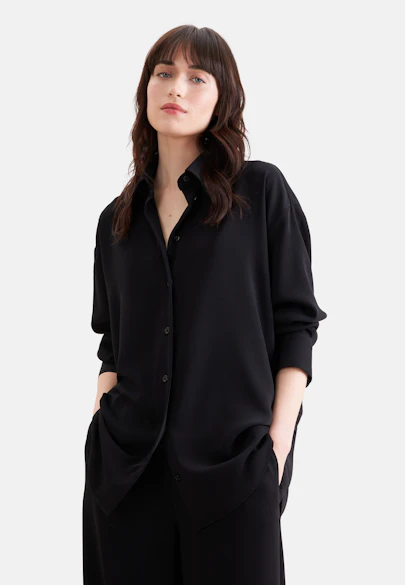 Oversize Hemdbluse in Schwarz |  Seidensticker Onlineshop