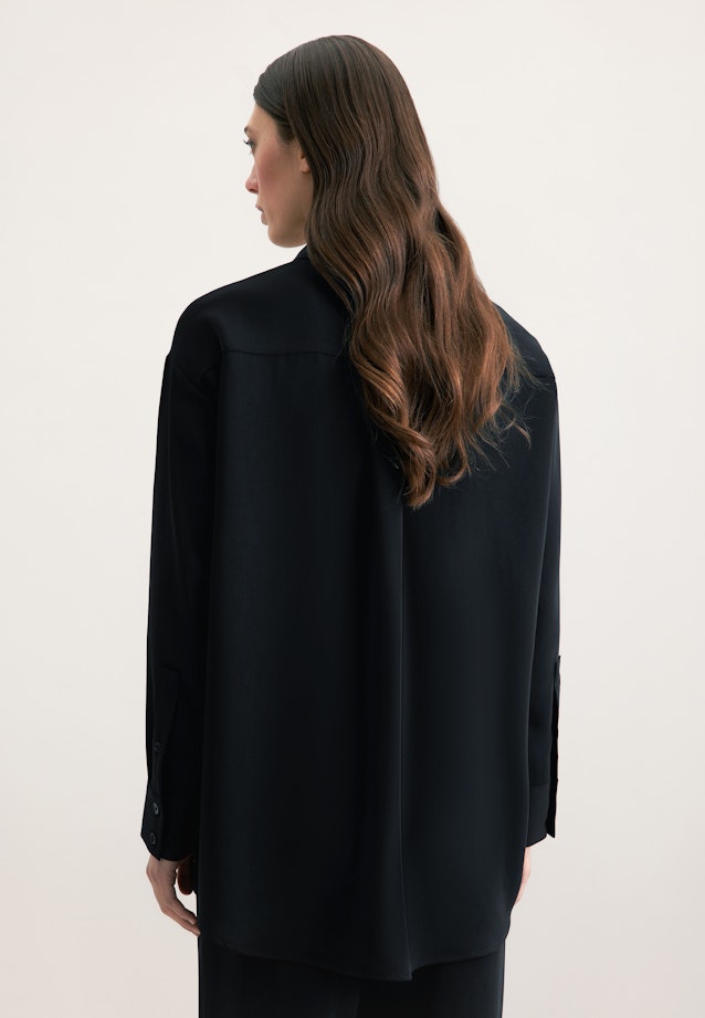 Langarm Krepp Oversizebluse in Schwarz |  Seidensticker Onlineshop