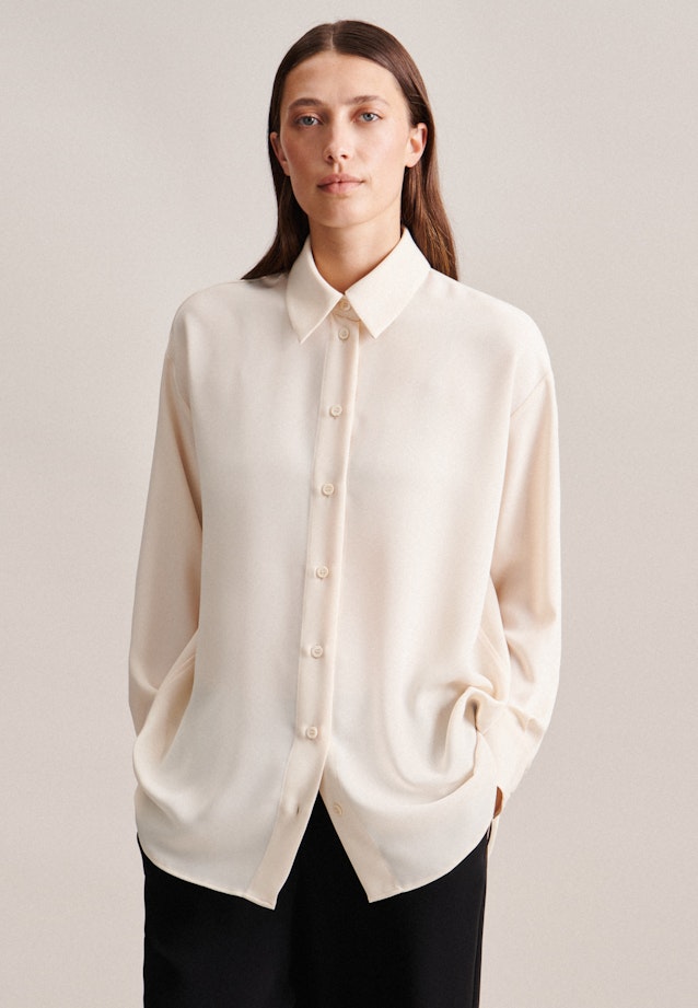 Collar Long Blouse in Ecru |  Seidensticker Onlineshop