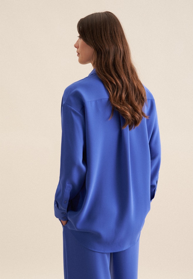 Crepe Long Blouse in Medium Blue | Seidensticker online shop