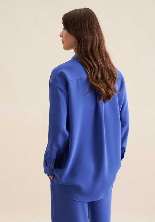 Oversize Hemdbluse in Mittelblau | Seidensticker Onlineshop