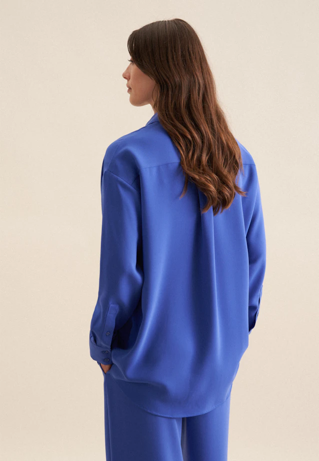 Oversize Hemdbluse in Mittelblau |  Seidensticker Onlineshop