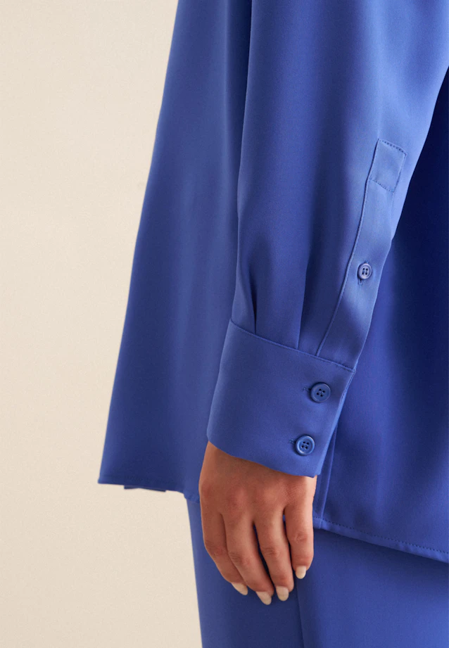 Oversize Hemdbluse in Mittelblau |  Seidensticker Onlineshop