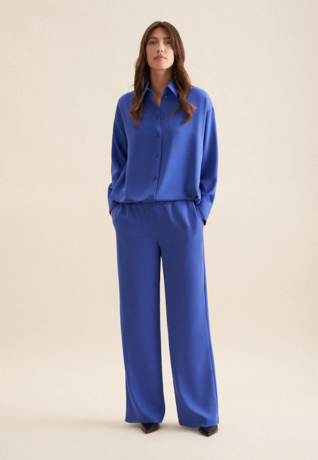 Oversize Hemdbluse in Mittelblau |  Seidensticker Onlineshop