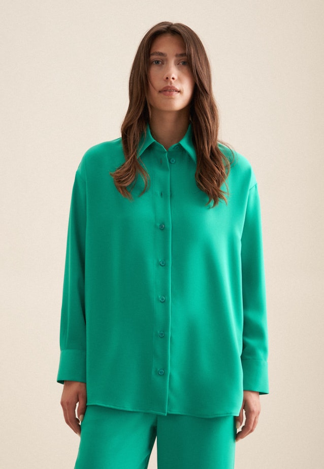 Krepp Longblouse in Groen |  Seidensticker Onlineshop