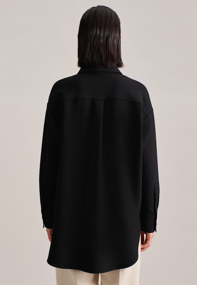 Long sleeve Crepe Long Blouse in Black |  Seidensticker Onlineshop