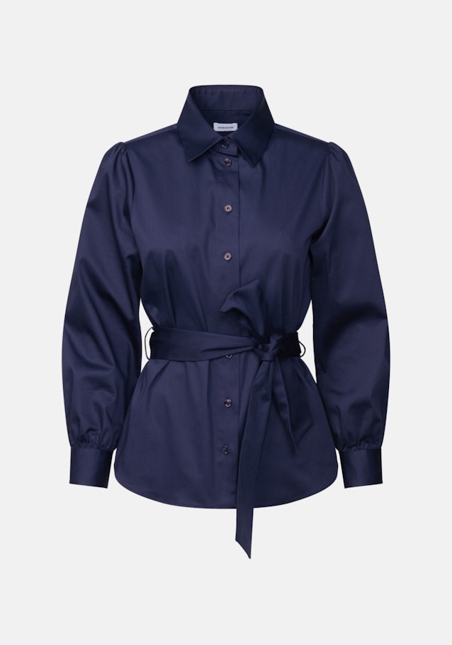 Satin Shirt Blouse in Dark Blue |  Seidensticker Onlineshop