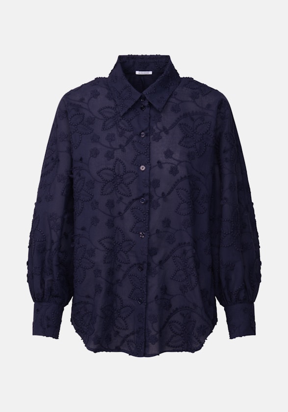 Voile Shirt Blouse in Dark Blue |  Seidensticker Onlineshop
