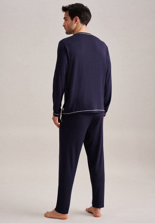 Pyjama aus Modalmischung in Dunkelblau |  Seidensticker Onlineshop