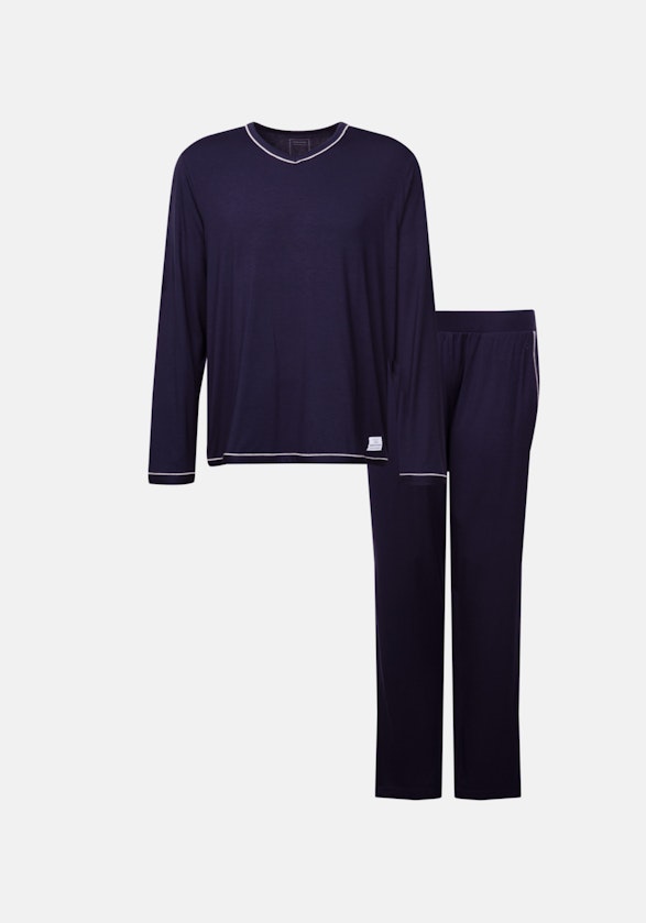 Regular Pyjama Uni in Bleu Foncé | Seidensticker Onlineshop