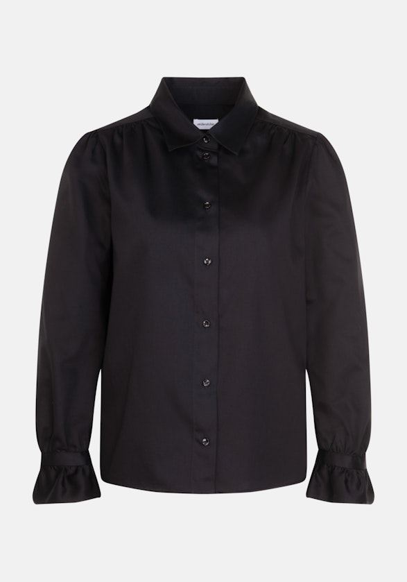 Satin Shirt Blouse in Black |  Seidensticker Onlineshop
