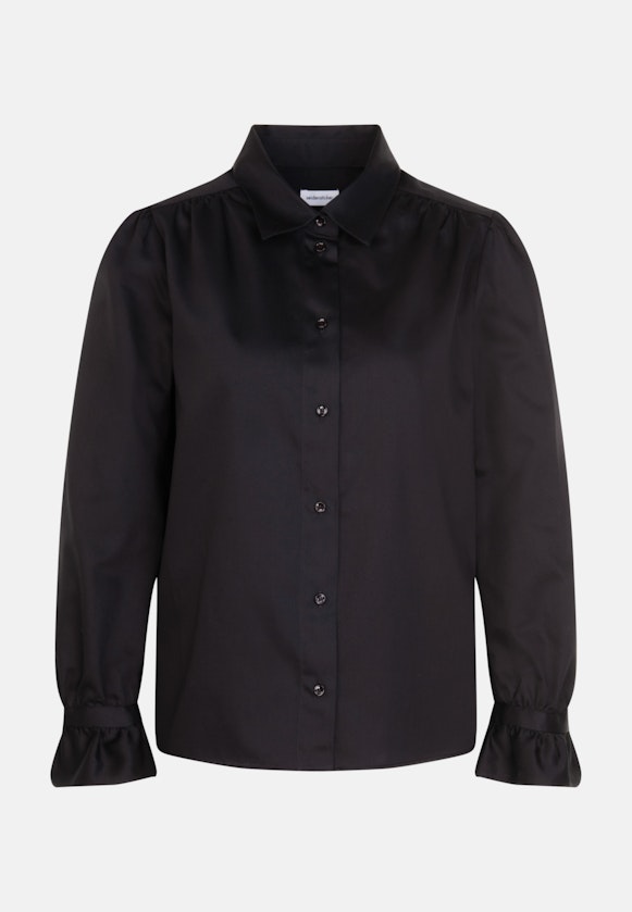 Satin Shirt Blouse in Black |  Seidensticker Onlineshop