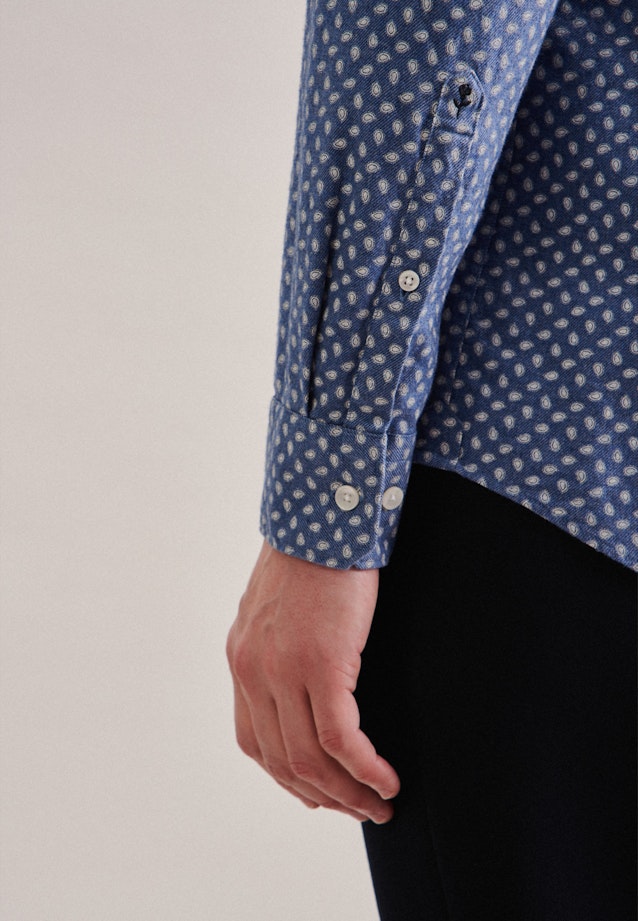 Regular Casual Hemd Druck in Hellblau |  Seidensticker Onlineshop