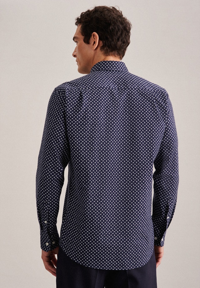 Twill Casual Hemd in Regular mit Button-Down-Kragen in Dunkelblau | Seidensticker Onlineshop