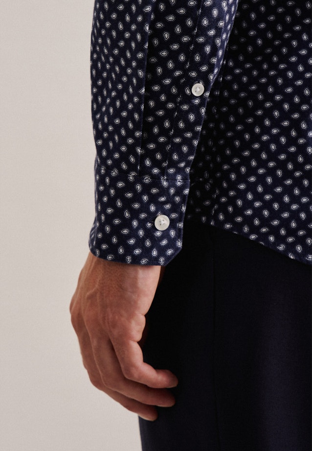 Regular Casual Hemd Druck in Dunkelblau |  Seidensticker Onlineshop