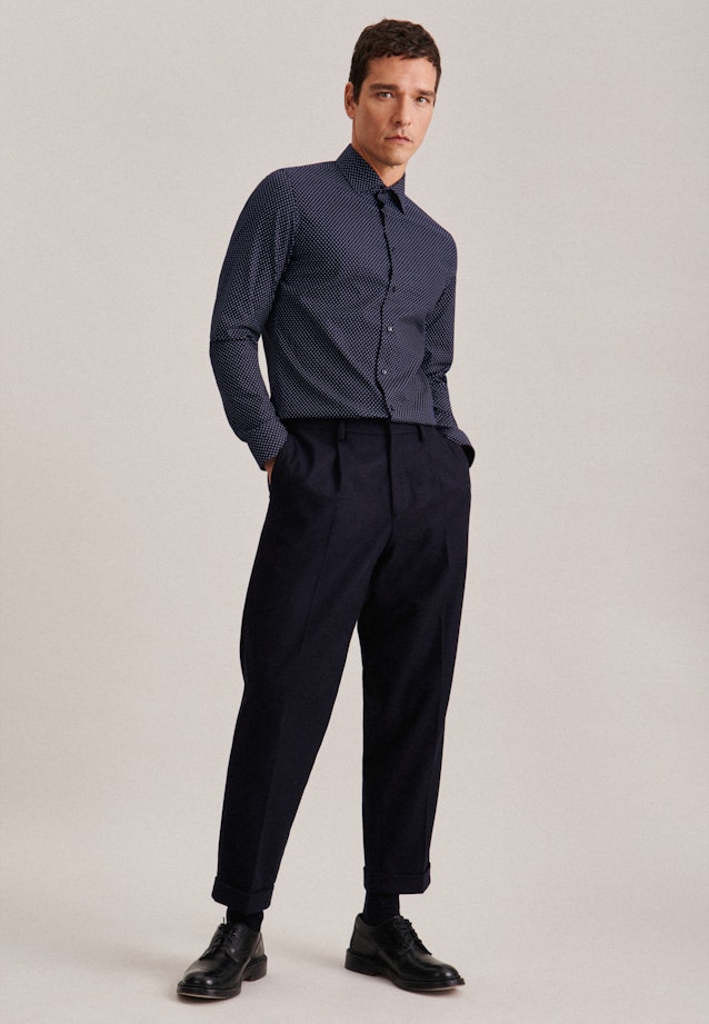 Business Shirt in Slim with Kent-Collar in Dark Blue |  Seidensticker Onlineshop