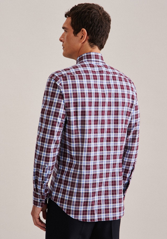 Twill Flanellhemd in Slim mit Button-Down-Kragen in Rot | Seidensticker Onlineshop