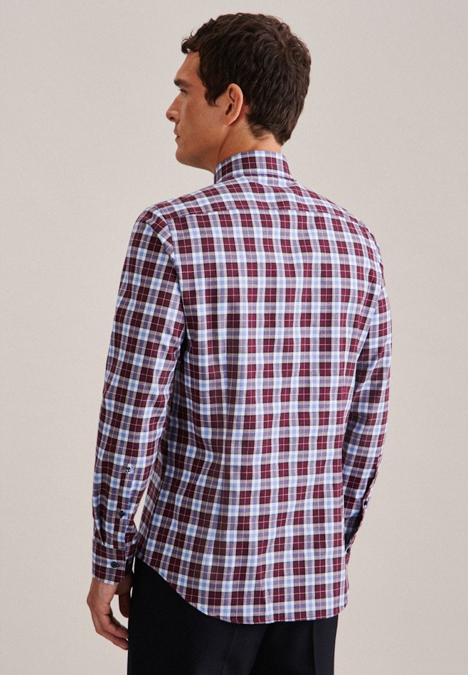 Flannel shirt in Slim with Button-Down-Collar in Red | Seidensticker online shop