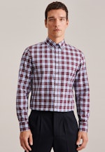 Twill Flanellhemd in Slim mit Button-Down-Kragen in Rot |  Seidensticker Onlineshop