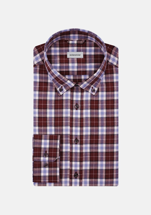 Flannel shirt in Slim with Button-Down-Collar in Red |  Seidensticker Onlineshop