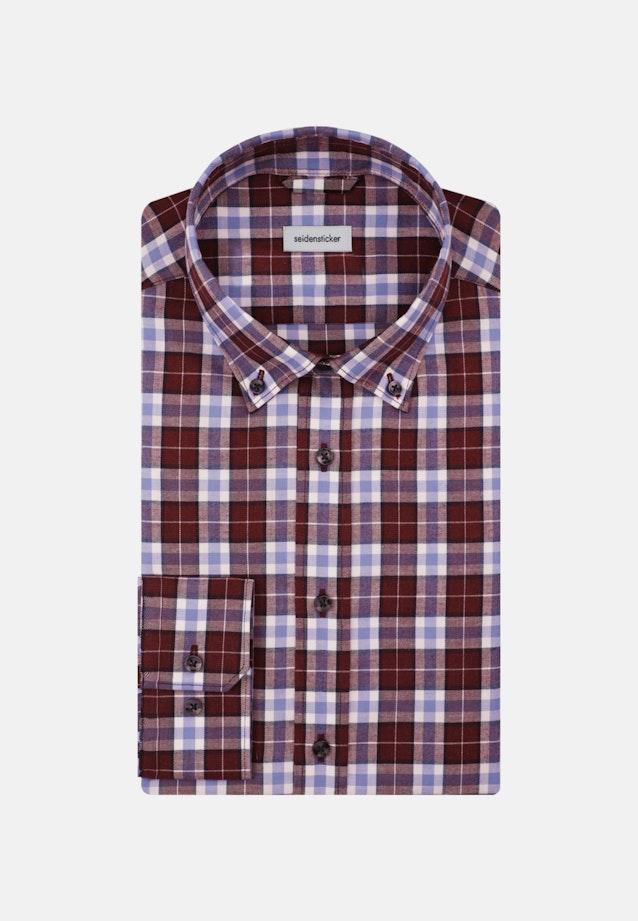 Twill Flanellhemd in Slim mit Button-Down-Kragen in Rot |  Seidensticker Onlineshop