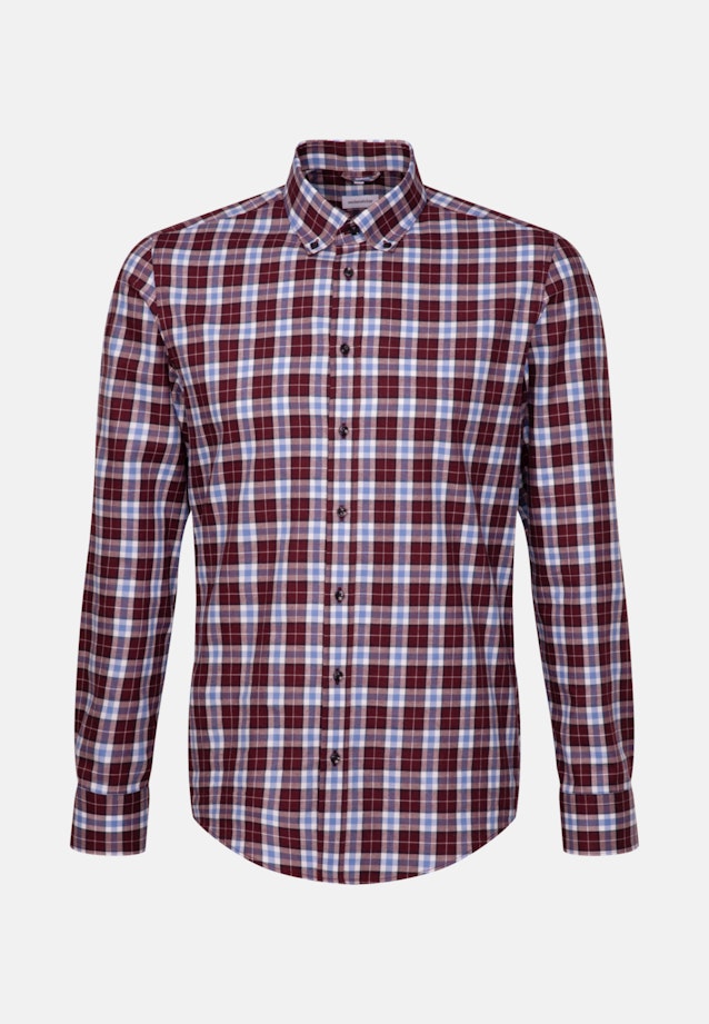 Twill Flanellhemd in Slim mit Button-Down-Kragen in Rot |  Seidensticker Onlineshop