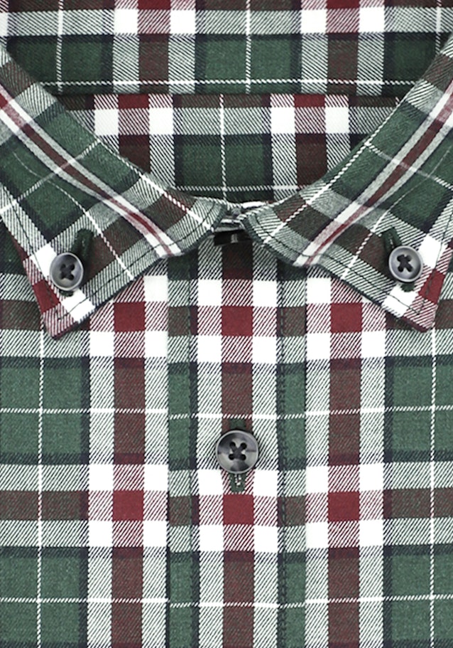 Flannel shirt in Slim with Button-Down-Collar in Green |  Seidensticker Onlineshop