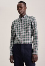 Twill Flanellhemd in Slim mit Button-Down-Kragen in Grün |  Seidensticker Onlineshop