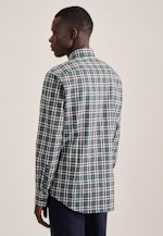 Twill Flanellhemd in Slim mit Button-Down-Kragen in Grün |  Seidensticker Onlineshop