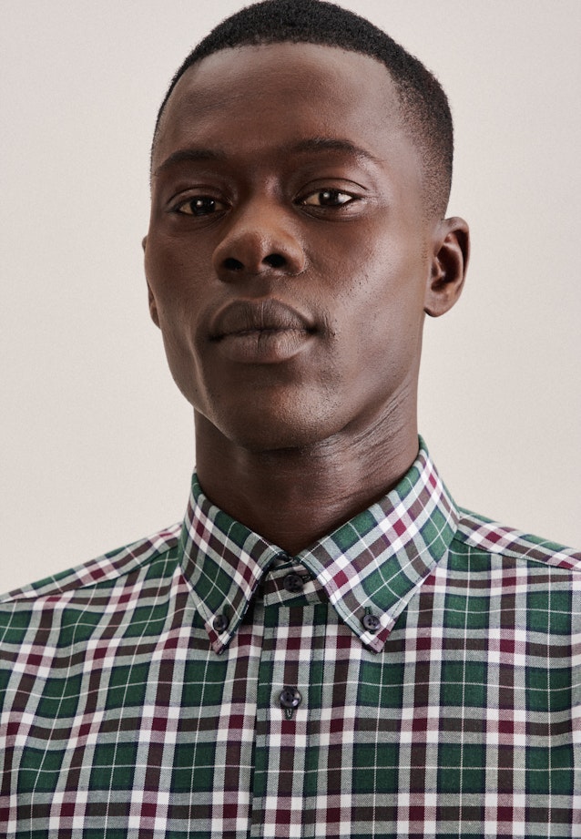 Slim Flanellhemd Karo in Grün |  Seidensticker Onlineshop