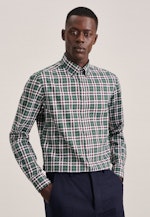 Twill Flanellhemd in Slim mit Button-Down-Kragen in Grün |  Seidensticker Onlineshop