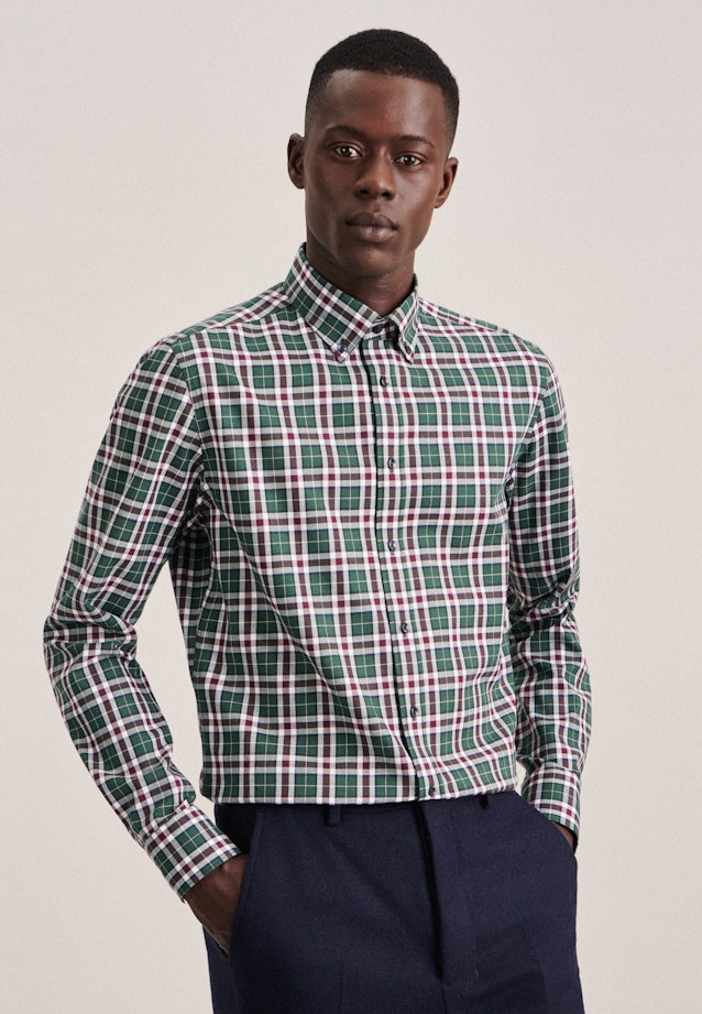 Slim Flanellhemd Karo in Grün |  Seidensticker Onlineshop