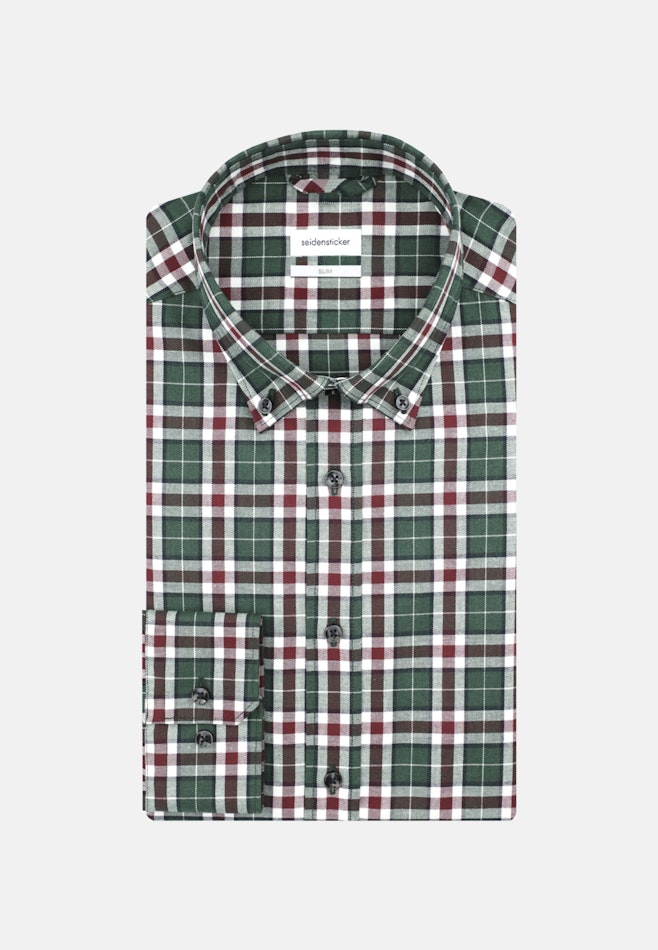 Slim Flanellhemd Karo in Grün | Seidensticker Onlineshop