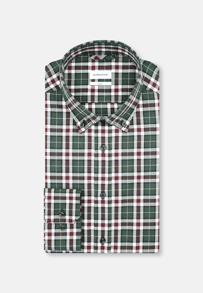 Slim Flannel shirt Check in Green | Seidensticker online shop
