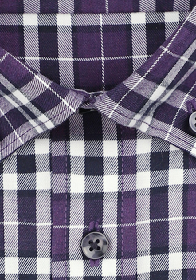 Flannel shirt in Slim with Button-Down-Collar in Purple |  Seidensticker Onlineshop