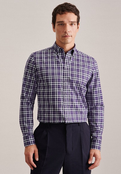 Slim Flannel shirt Check in Purple |  Seidensticker Onlineshop