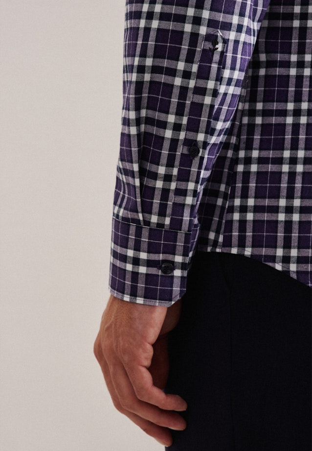 Slim Flannel shirt Check in Purple |  Seidensticker Onlineshop