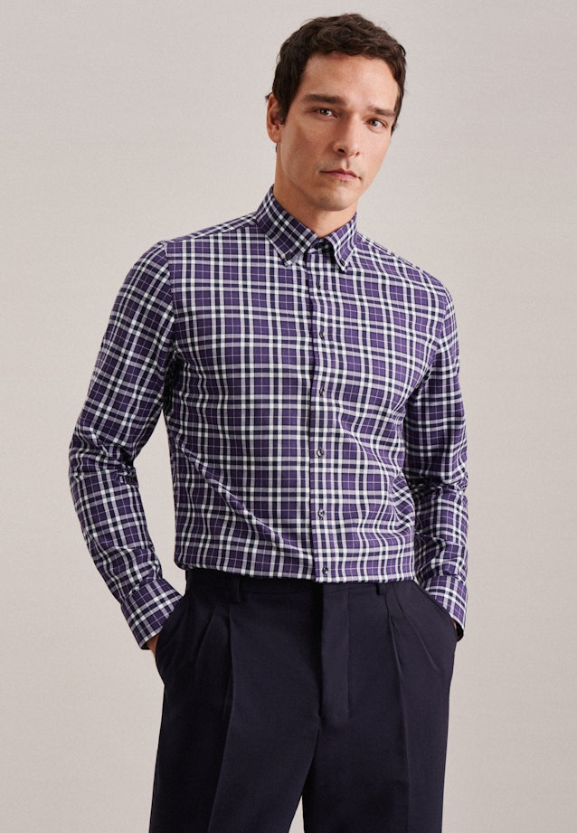Slim Flannel shirt Check in Purple |  Seidensticker Onlineshop